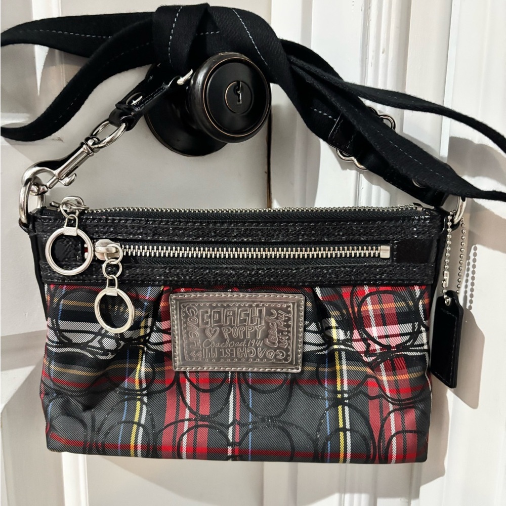 Coach Plaid Tartan Poppy Crossbody Bag